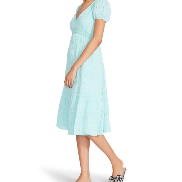 Betsy Johnson Sky Blue Vintage Inspired Short Sleeve Dress SZ Medium - Picture 5 of 15